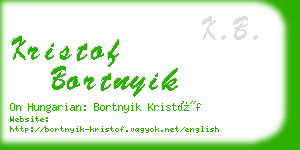 kristof bortnyik business card